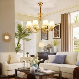 Messing 8-lichts rustieke lodge geïntegreerde metalen koperen kroonluchter