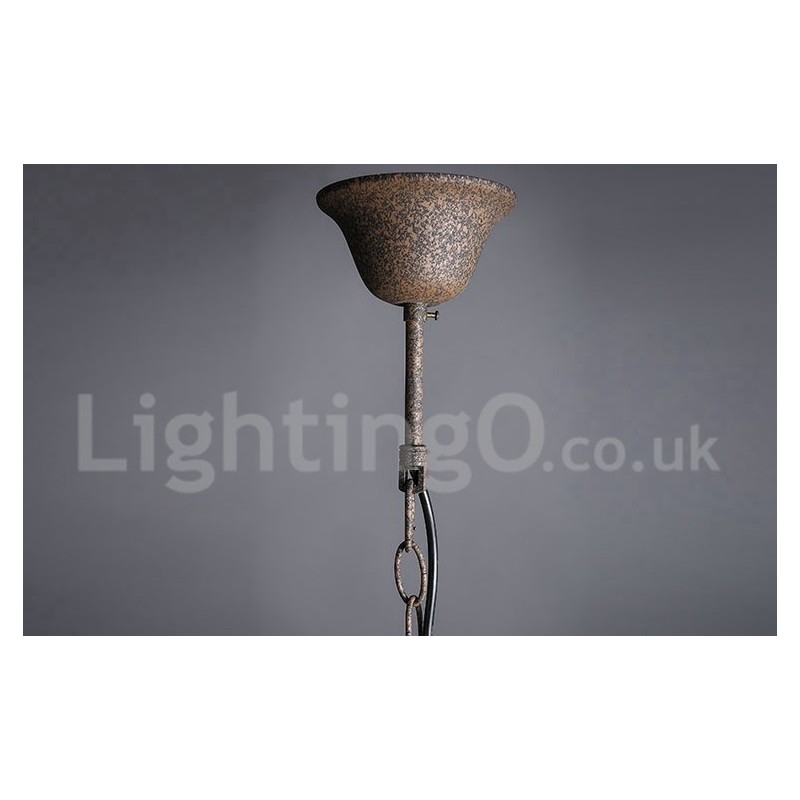 Diameter 60CM 80CM Vintage Kristal Schilderij Metalen Kroonluchter Roestige Kleur Hanglamp