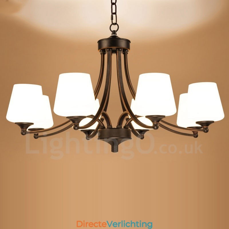 8-lichts rustieke lodge geïntegreerde metalen kroonluchter
