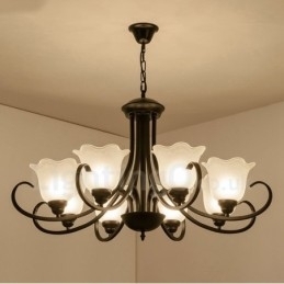 8-lichts rustieke lodge geïntegreerde metalen kroonluchter