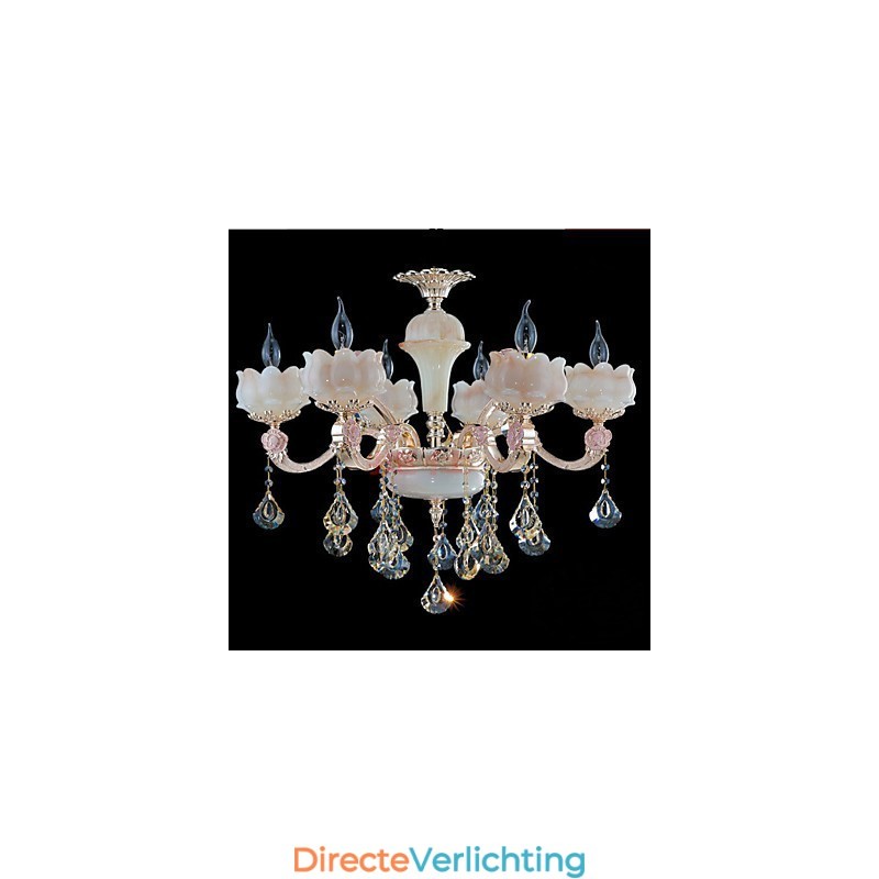 Hanglampen van zinklegering en kristal in Europese stijl en natuurlijke jade