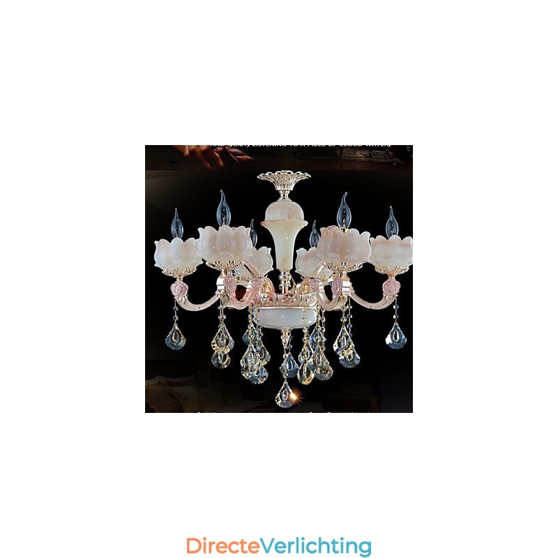 Hanglampen van zinklegering en kristal in Europese stijl en natuurlijke jade