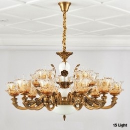 15 Lichts Traditionele Klassieke Geïntegreerde Metalen Kroonluchter