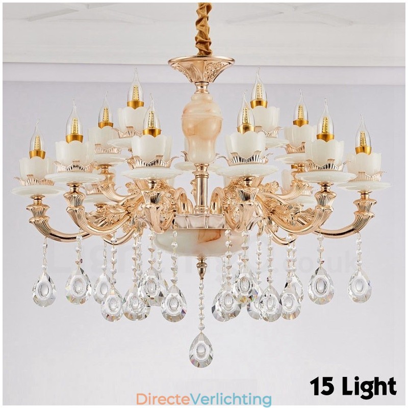 15 Lichts Traditionele Klassieke Geïntegreerde Metalen Kroonluchter
