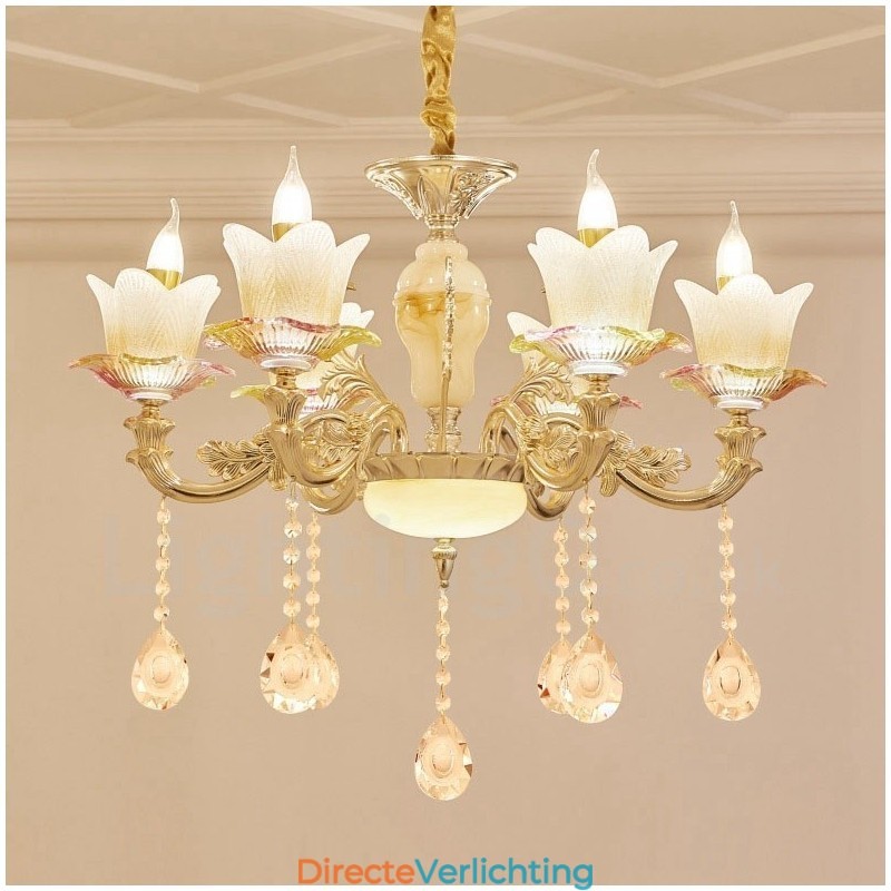 6-lichts traditionele klassieke geïntegreerde metalen kroonluchter