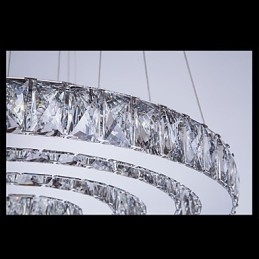 Hanglamp Moderne Verlichting Warm Wit Drie Ringen D204060 Transparante K9 Grote Kristallen Plafondlampen