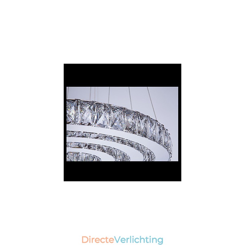 Hanglamp Moderne Verlichting Warm Wit Drie Ringen D204060 Transparante K9 Grote Kristallen Plafondlampen