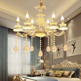 6-lichts traditionele klassieke geïntegreerde metalen luxe kroonluchter