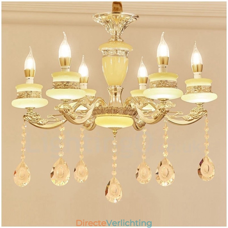 6-lichts traditionele klassieke geïntegreerde metalen luxe kroonluchter