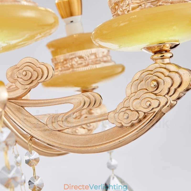 6-lichts traditionele klassieke geïntegreerde metalen luxe kroonluchter