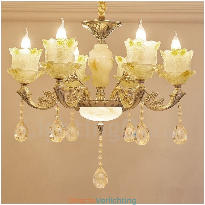 6-lichts traditionele klassieke geïntegreerde metalen kroonluchter