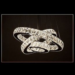 Hanglamp Moderne Verlichting Warm Wit Drie Ringen D204060 Transparante K9 Grote Kristallen Plafondlampen