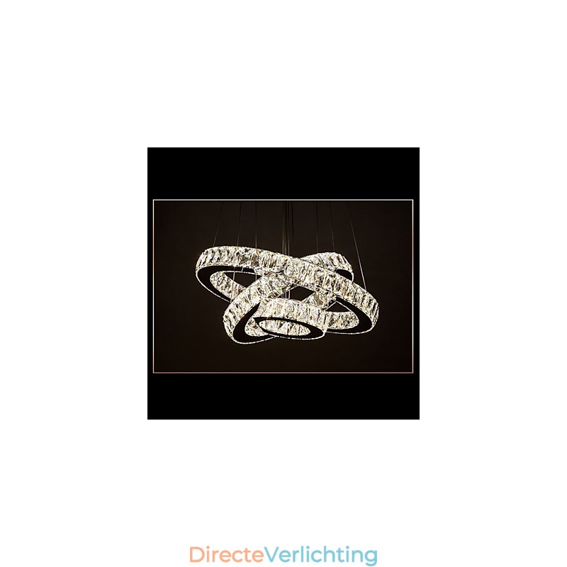 Hanglamp Moderne Verlichting Warm Wit Drie Ringen D204060 Transparante K9 Grote Kristallen Plafondlampen