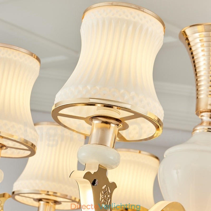 6-lichts traditionele klassieke geïntegreerde metalen luxe kaarskroonluchter