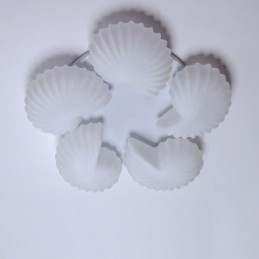 Conch 5-lichts traditionele klassieke geïntegreerde kroonluchter met glazen kap