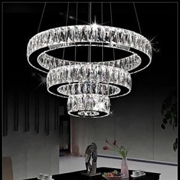 Kristallen hanglamp moderne verlichting drie ringen D204060 K9 grote kristallen plafondlampen armaturen