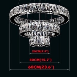 Kristallen hanglamp moderne verlichting drie ringen D204060 K9 grote kristallen plafondlampen armaturen
