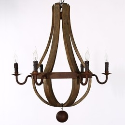 Vintage Amerikaanse rustieke houten hanglamp wijnrek kroonluchter lamp Liviing and Lamp