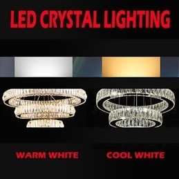 Kristallen hanglamp moderne verlichting drie ringen D204060 K9 grote kristallen plafondlampen armaturen