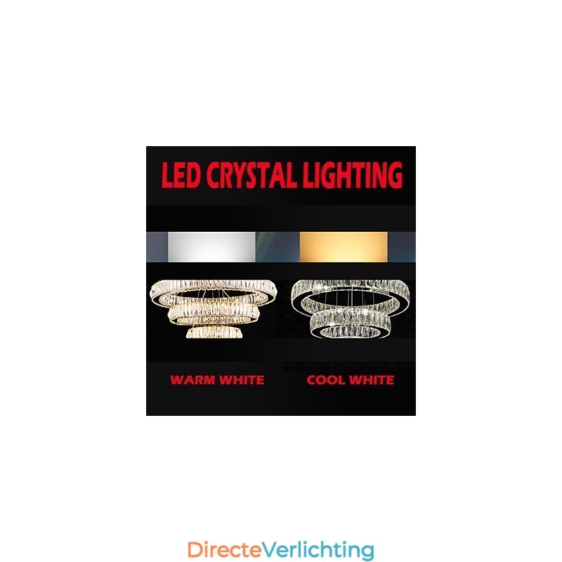 Kristallen hanglamp moderne verlichting drie ringen D204060 K9 grote kristallen plafondlampen armaturen