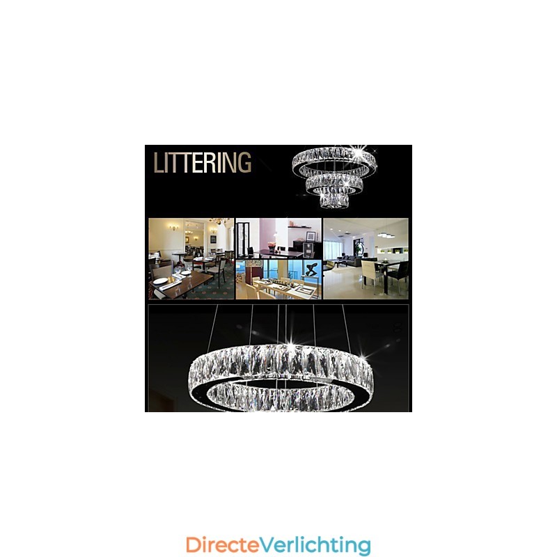 Kristallen hanglamp moderne verlichting drie ringen D204060 K9 grote kristallen plafondlampen armaturen