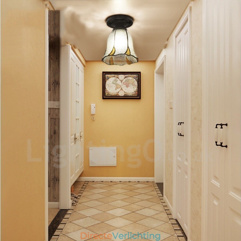 Geïntegreerde plafondlamp in mediterrane stijl