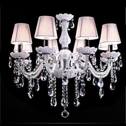 6 lampen luxe kristallen kroonluchter witte kleur K9 kristallen kroonluchter