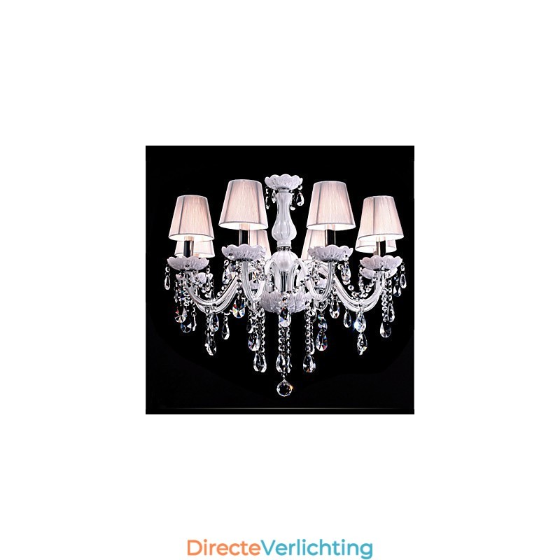 6 lampen luxe kristallen kroonluchter witte kleur K9 kristallen kroonluchter