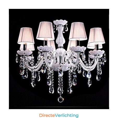 6 lampen luxe kristallen kroonluchter witte kleur K9 kristallen kroonluchter 6 lampen luxe kristallen kroonluchter witte kleur K9 kristallen kroonluchter
