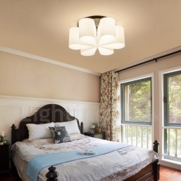 6-lichts rustieke lodge geïntegreerde plafondlamp