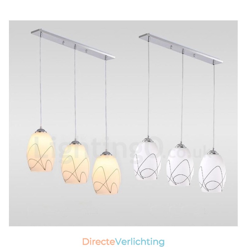3-lichts moderne, eigentijdse, geïntegreerde metalen hanglamp