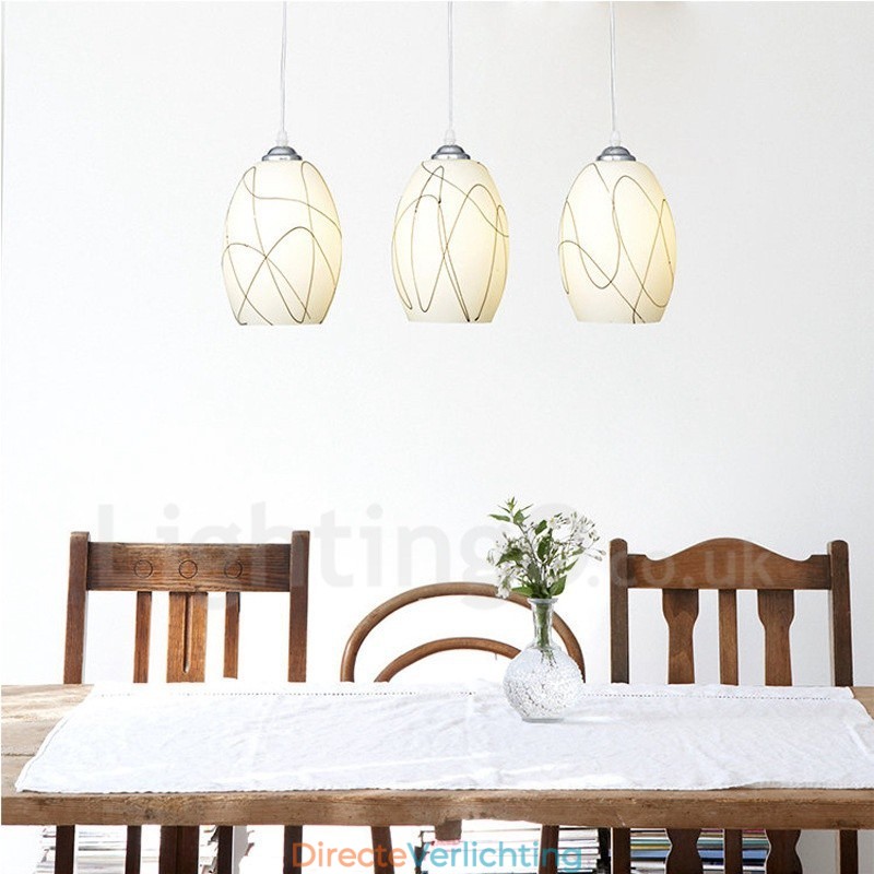 3-lichts moderne, eigentijdse, geïntegreerde metalen hanglamp