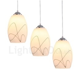 3-lichts moderne, eigentijdse, geïntegreerde metalen hanglamp