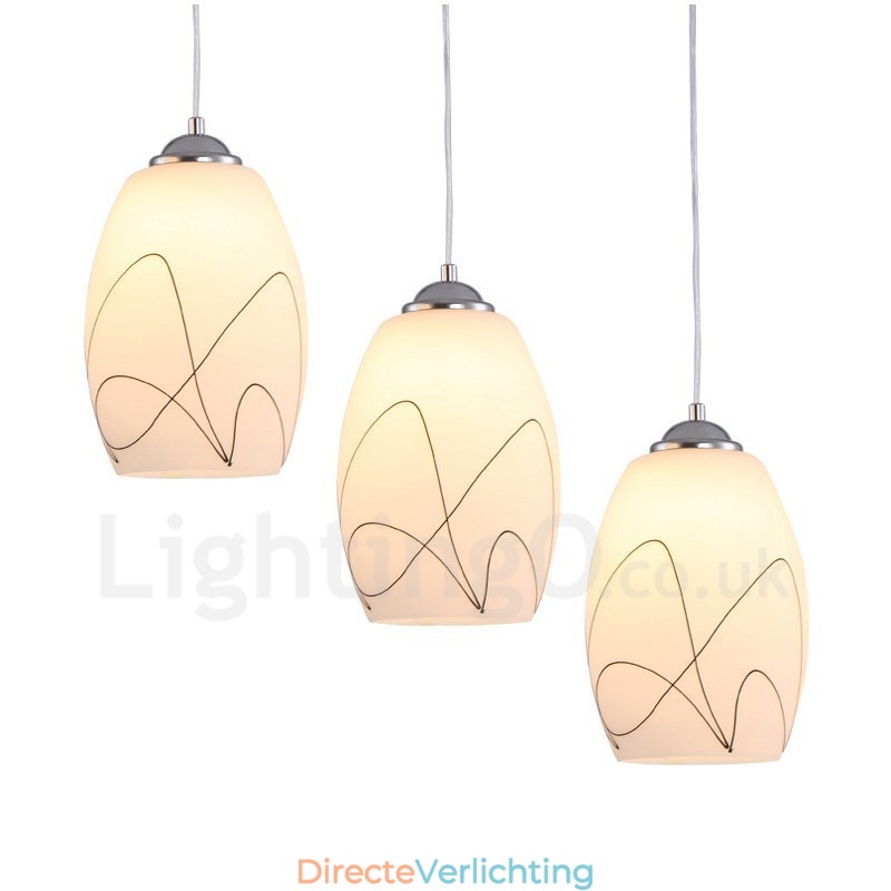 3-lichts moderne, eigentijdse, geïntegreerde metalen hanglamp