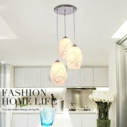 3-lichts moderne, eigentijdse, geïntegreerde metalen hanglamp