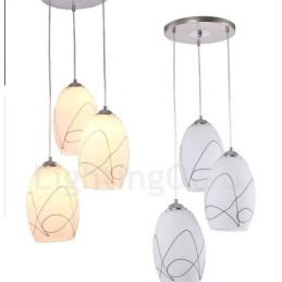 3-lichts moderne, eigentijdse, geïntegreerde metalen hanglamp