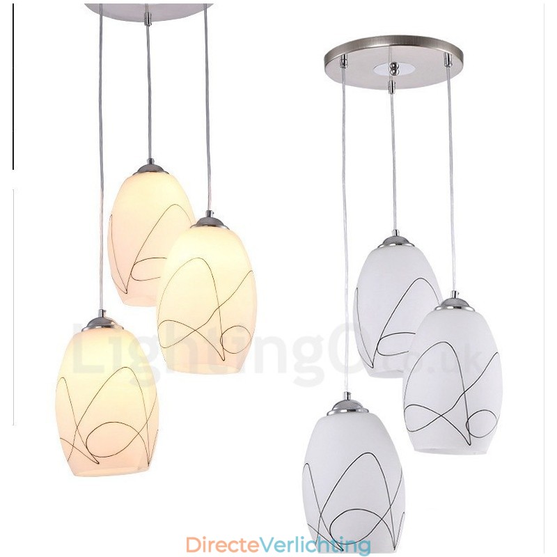 3-lichts moderne, eigentijdse, geïntegreerde metalen hanglamp