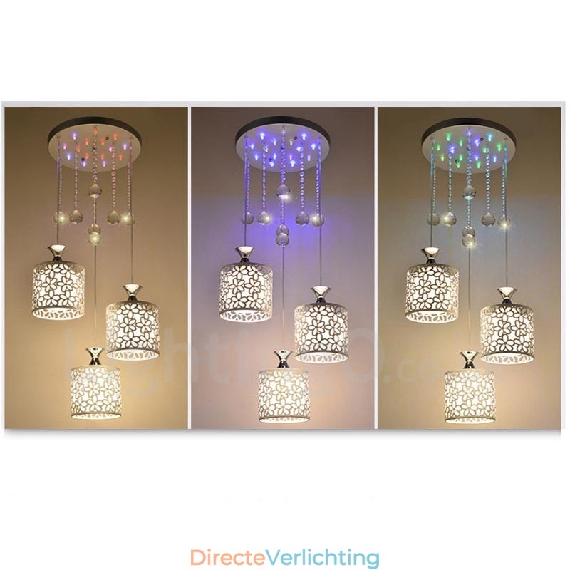 3-lichts moderne, eigentijdse, gloeilamp metalen hanglamp