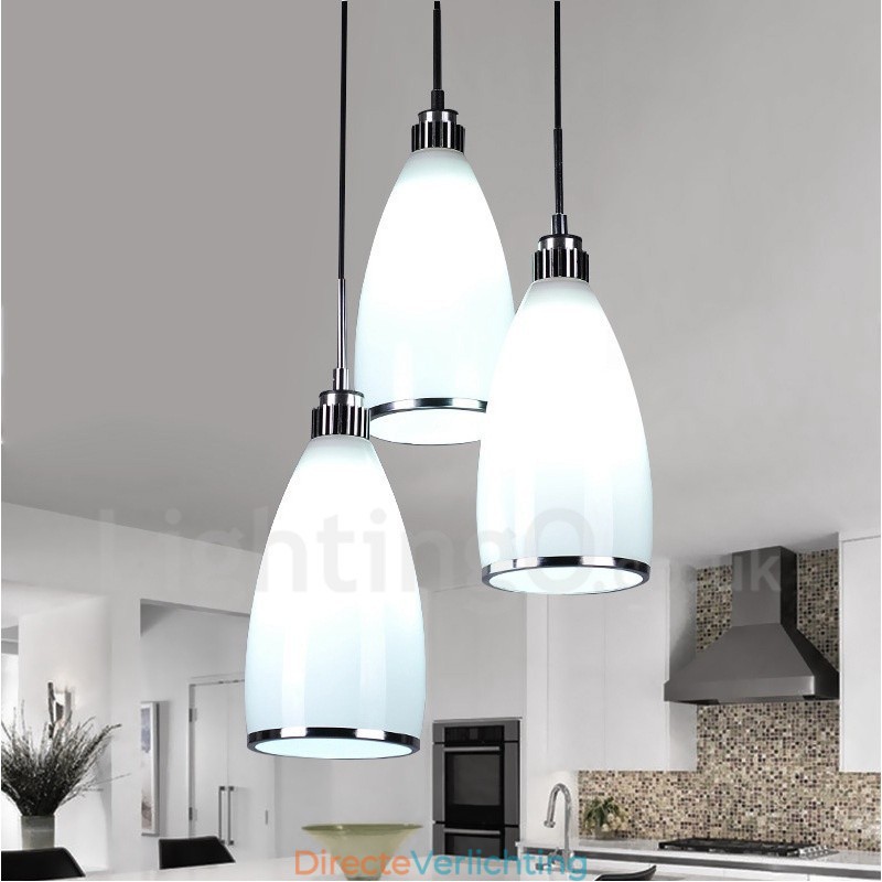 3-lichts moderne, eigentijdse, geïntegreerde metalen hanglamp