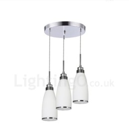 3-lichts moderne, eigentijdse, geïntegreerde metalen hanglamp