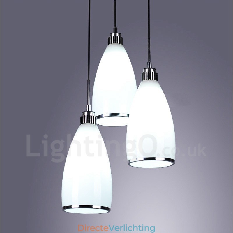 3-lichts moderne, eigentijdse, geïntegreerde metalen hanglamp