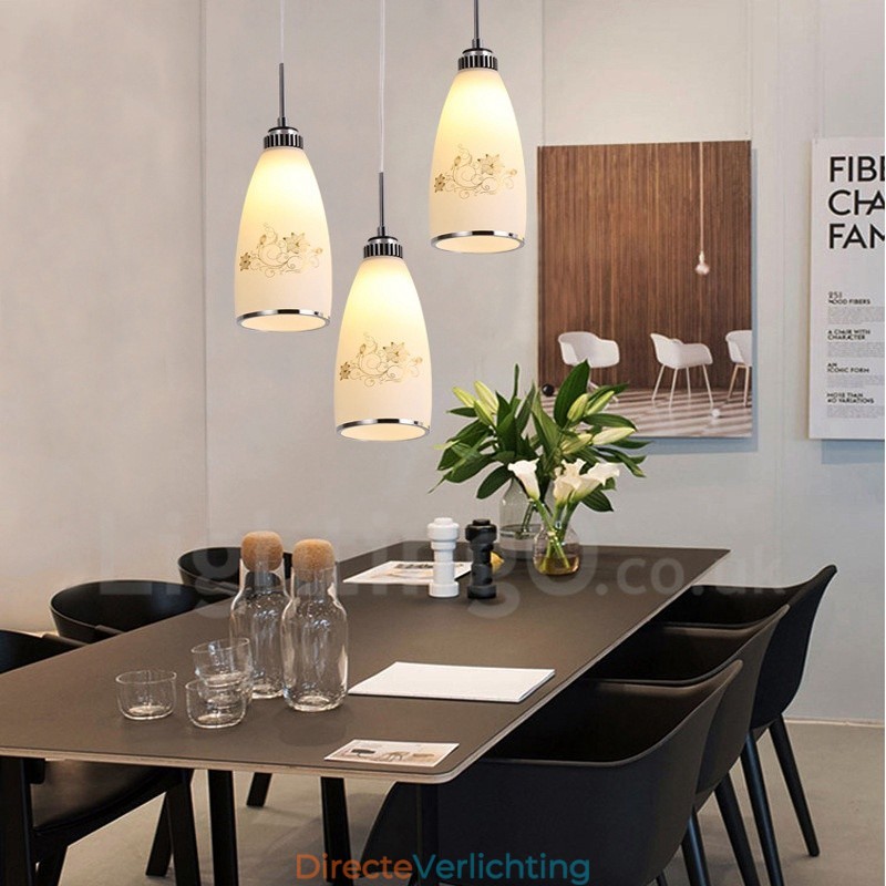 3-lichts moderne, eigentijdse, geïntegreerde metalen hanglamp