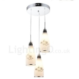 3-lichts moderne, eigentijdse, geïntegreerde metalen hanglamp
