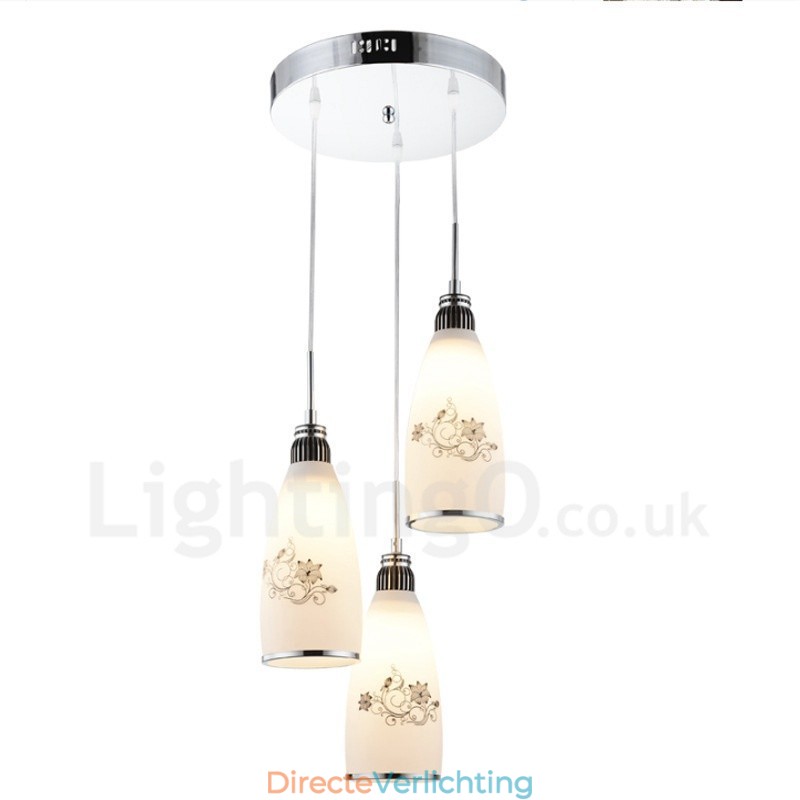 3-lichts moderne, eigentijdse, geïntegreerde metalen hanglamp