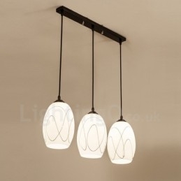 3-lichts rustieke lodge geïntegreerde metalen hanglamp