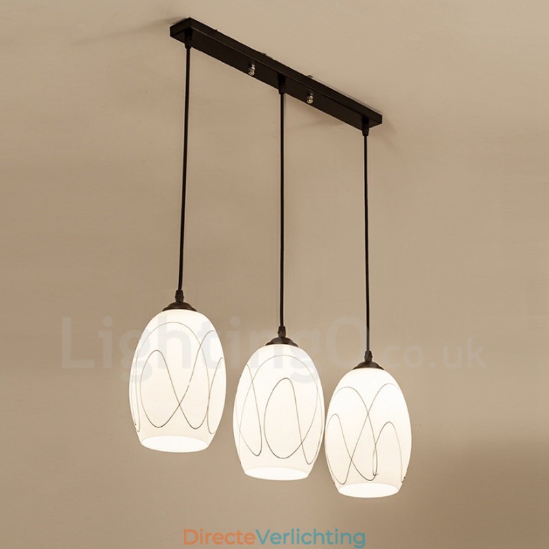 3-lichts rustieke lodge geïntegreerde metalen hanglamp