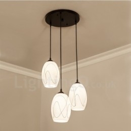 3-lichts rustieke lodge geïntegreerde metalen hanglamp