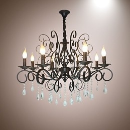 8 Hoofd van Europese stijl Kristallen Lamp Metalen Kroonluchter Verlichting