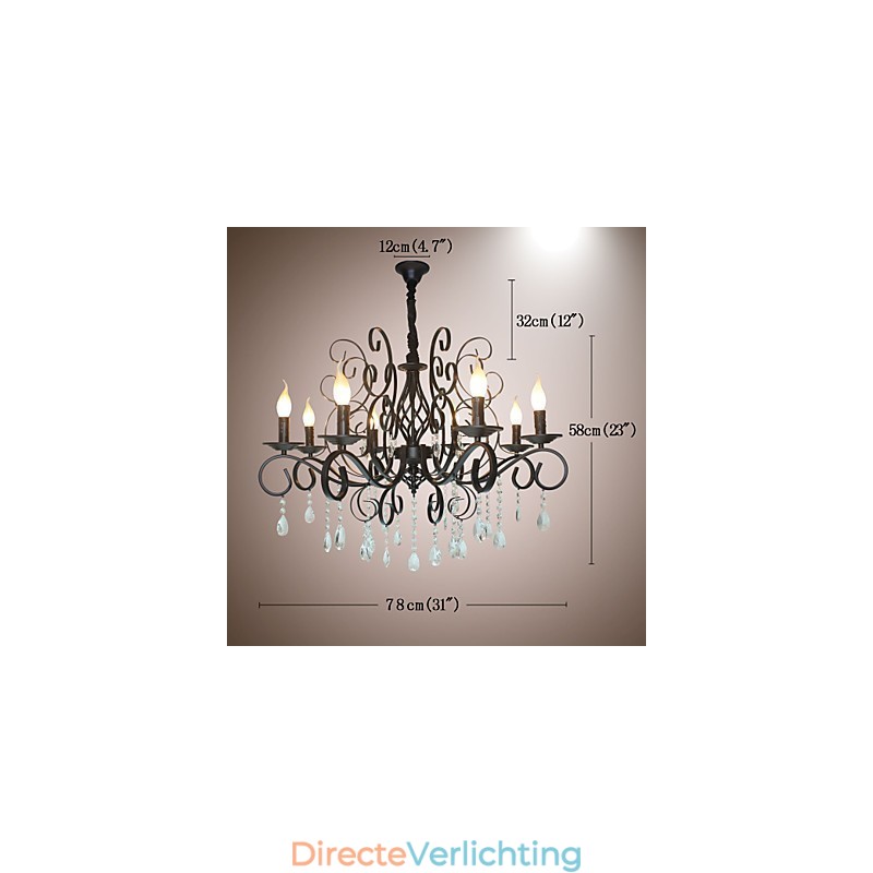 8 Hoofd van Europese stijl Kristallen Lamp Metalen Kroonluchter Verlichting