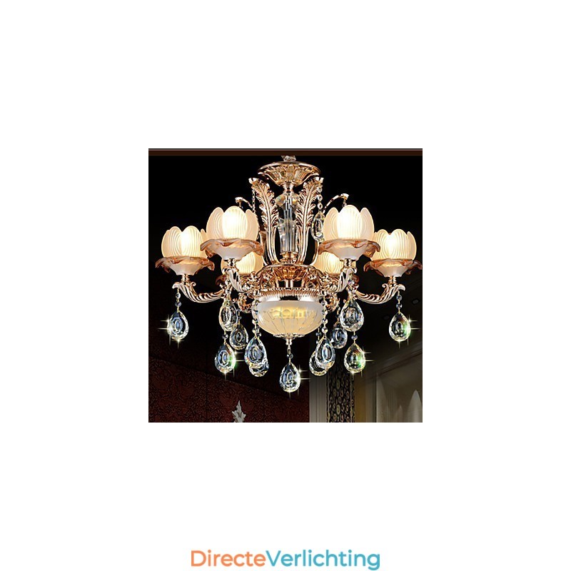 Europese stijl Kristallen hanglamp Eenvoudige legering Stijl Retro verlichting